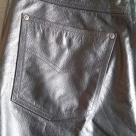 Men's Black Leather Pants - Picture 8 of 9